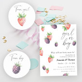 Waterverf Berries - Bedankt gender reveal Ronde Sticker