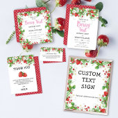 Strawberry Berry Sweet Custom Text | Teken van par Poster