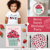 Berry Sweet Verjaardagsfeestje Aardbei Spandoek