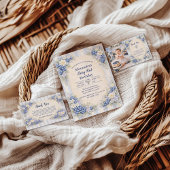 Berry First Blue Garden Party 1st Birthday Kaart