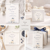 Elegant Blueberry First Birthday Bedankkaart