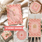 Berry First Strawberry Girl 1e verjaardag Cadeaupapier