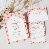 Aardbei 1e Verjaardag Meisjes Dank u Kaart