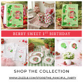 Whimsical Green Topped Aardbeien Bijen Cadeaupapier