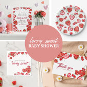 Schattige Modern Berry en Vrolijk 1e Verjaardagsfe Kaart