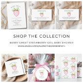 Berry Sweet Pink Strawberry Waterverf Baby shower Ronde Sticker