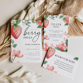 Berry Sweet Floral Baby shower Boeken voor Baby Informatiekaartje