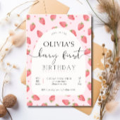 Aardbei 1e Verjaardagsfeestje Berry Paper Bord