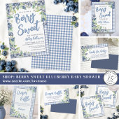 Bessie Zoete Gingham Blauwebes Babyshower Kaart