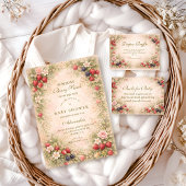 Berry Sweet Floral Baby Shower Kaart