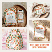 Berry Sweet Strawberry 1st Birthday Party Ronde Button 3,2 Cm