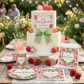 Bessie Sweet 4e Verjaardag Aardbei Uitnodiging
