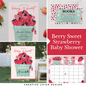Berry Sweet Baby shower Adres Etiket aardbei