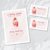 Luier Raffle Roze Cupcake Twin Baby shower Informatiekaartje