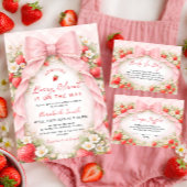 Aardbeiboog babyshower bedankje bedankkaart