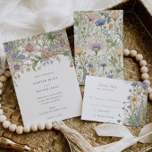 Charmant Wildflower Wedding Menu Delicate Pastel Kaart