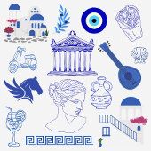 Greece Blue and White Cadeaulabel
