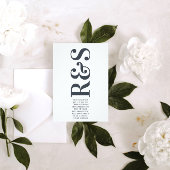 Big Monogram Modern Bold Simple Wedding Informatiekaartje