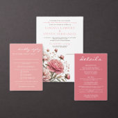 Big Pink Blooms Wedding Kaart (Personaliseer de collectie van deze zelfstandige maker.)