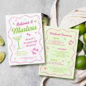 Hand getrokken bikini's & martinis vrijgezellenfee strandlaken