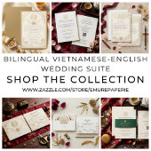 Tweetalige Vietnamese–Engelse bruiloft Bedankkaart
