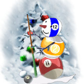 Billiards Ball Snowman Kerstmis Cadeaupapier
