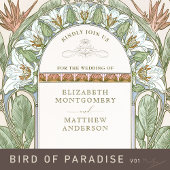 Art Nouveau Hummingbird Save the Date Kaart