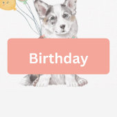  Corgi Birthday Party Bedankt Ronde Sticker
