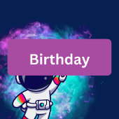 Bedankt Space Birthday Party, retro astronaut Briefkaart