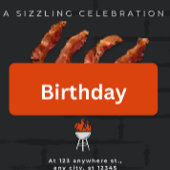 Man Verjaardagsfeest, Bacon, BBQ Papieren Bordje