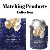 Navy blauw gouden ballonnen 9 tafels zitgrafiek poster