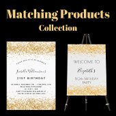 Guest book verjaart wit goud glitter monogram notitieboek