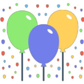 Verjaardagsuitnodiging met gekleurde ballonnen kaart