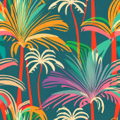 Verjaardag Strand feest palmboom zonsondergang Wat Poster