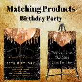 16 zwarte goudballonnen monogram 16e wandkleed