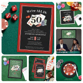 Casino Poker Surprise Birthday Party Kaart