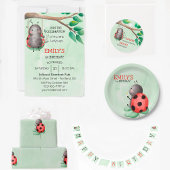 Verjaardag van een lieveheersbeestje op een weide  servet