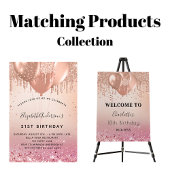 Verjaardag roos gouden roze ballonnen dank u kaart