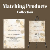 Birthday eucalyptus glitter Gold monogram welkom Spandoek