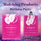 Verjaardagsfeest heet roze foto meisje naam ronde button 3,2 cm