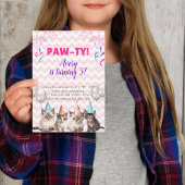 Paw-ty Kittens Kids Verjaardagsfeestuitnodigingen Uitnodiging Briefkaart