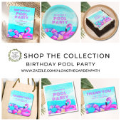 Birthday Pool Party Pink Flamingo Servet