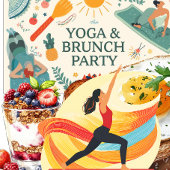 Yoga en brunch uitnodiging