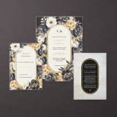 Vierkant Zwart & Wit met Gouden Moody Save The Dat Save The Date (Personaliseer de collectie van deze zelfstandige maker.)