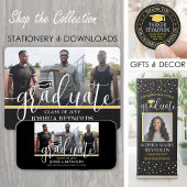 Afstuderen Foto Elegant Zwart-wit Afstuderen Ronde Sticker