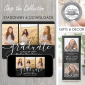 4 Foto Afstuderen Collage Black en White Script Aankondiging