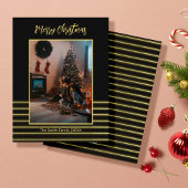 Kerstfeest zwart & goud kaart