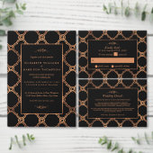  geometrische Art Deco Gatsby Wedding Suite Drieluik Uitnodiging (Personaliseer de collectie van deze zelfstandige maker.)