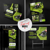 Zwart & Groen Tuin Landscaping Lawn Care Maaien Flyer