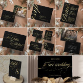 RSVP Wedding Kaart met zwarte en kleine minimalist